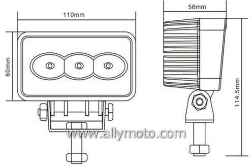 9W LED Driving Light Work Light 1024